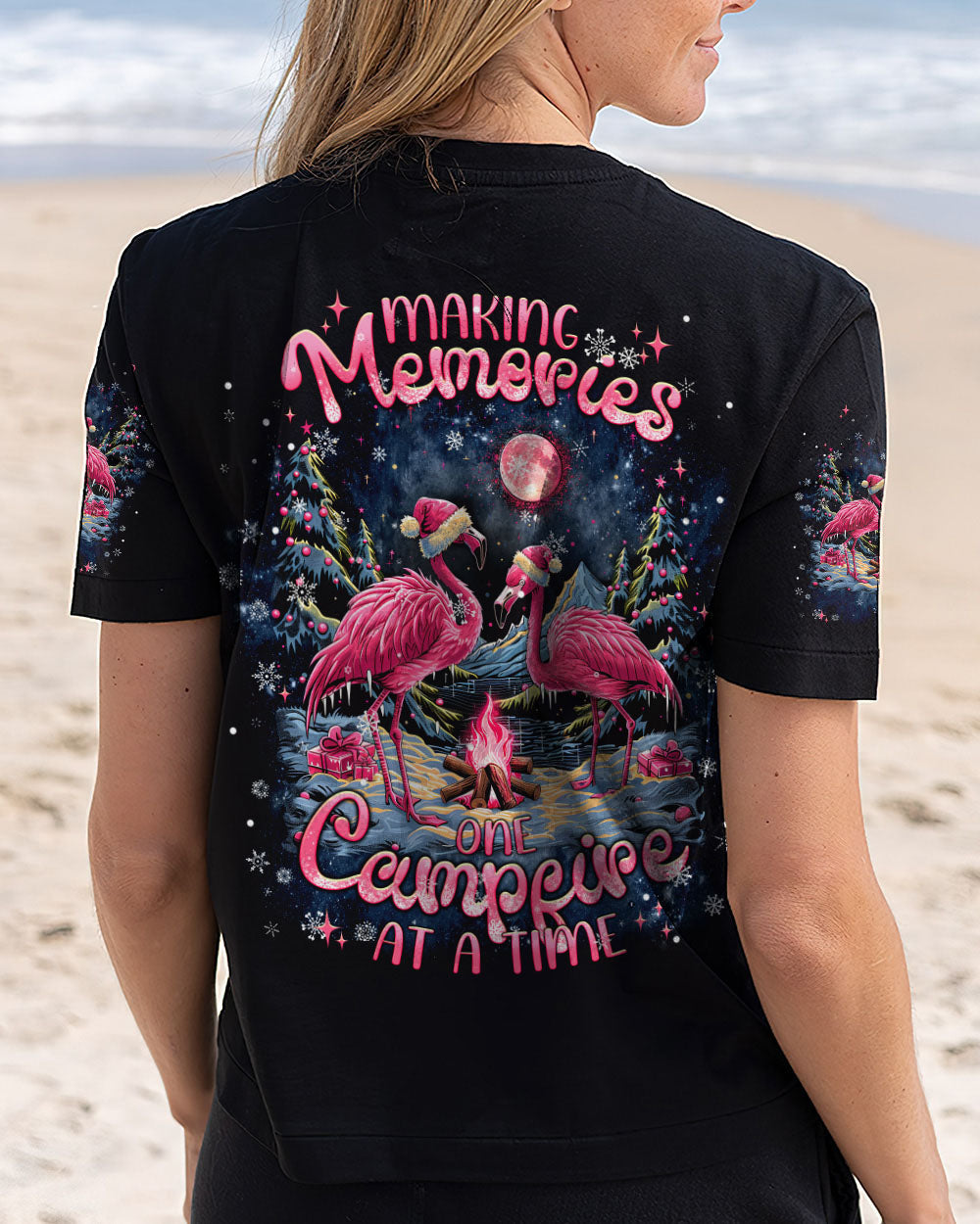 BLISSCORNERS MAKING MEMORIES ONE CAMPFIRE AT A TIME FLAMINGO CHRISTMAS ALL OVER PRINT - TLNT1210241