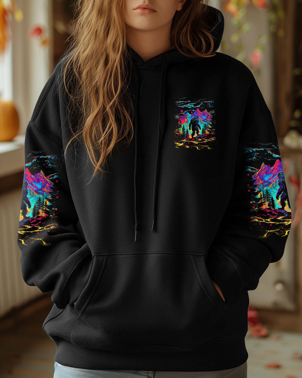 BLISSCORNERS (HOT DEAL) THE CLOSER I GET TO NATURE COLORFUL BIGFOOT ALL OVER PRINT -TLNT1211244