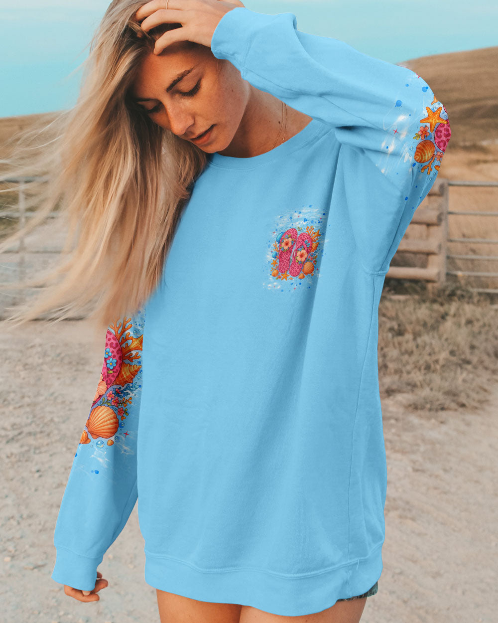 BLISSCORNERS LIFE IS BETTER IN FLIP-FLOPS AND SANDY TOES ALL OVER PRINT