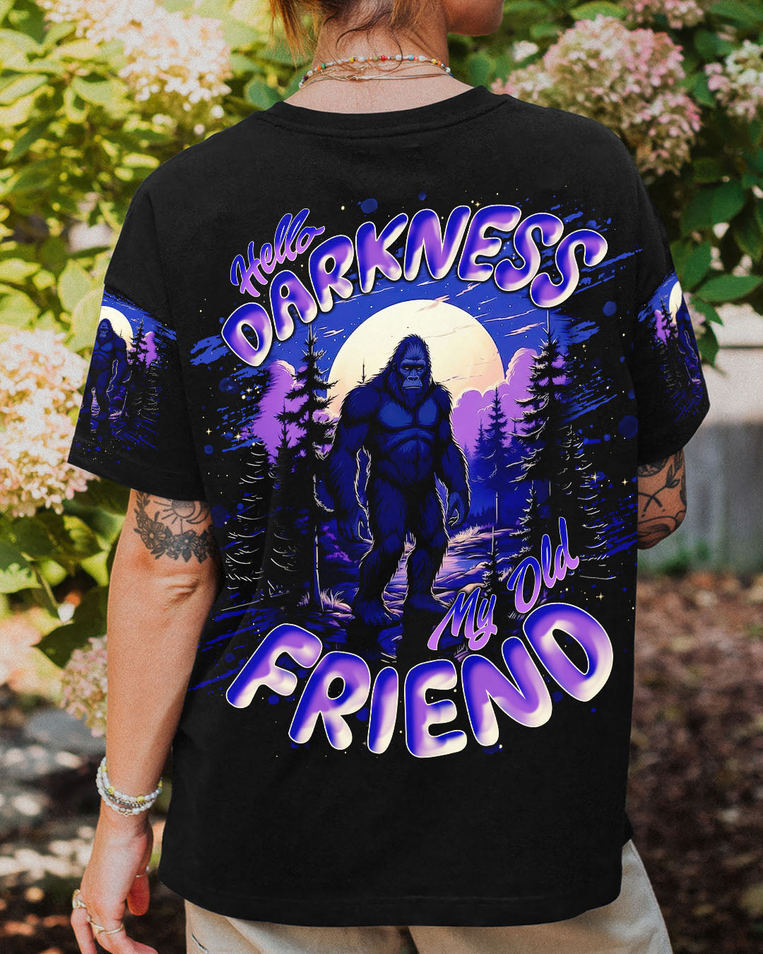 BLISSCORNERS HELLO DARKNESS MY OLD FRIEND BIGFOOT ALL OVER PRINT - TLNT1411251