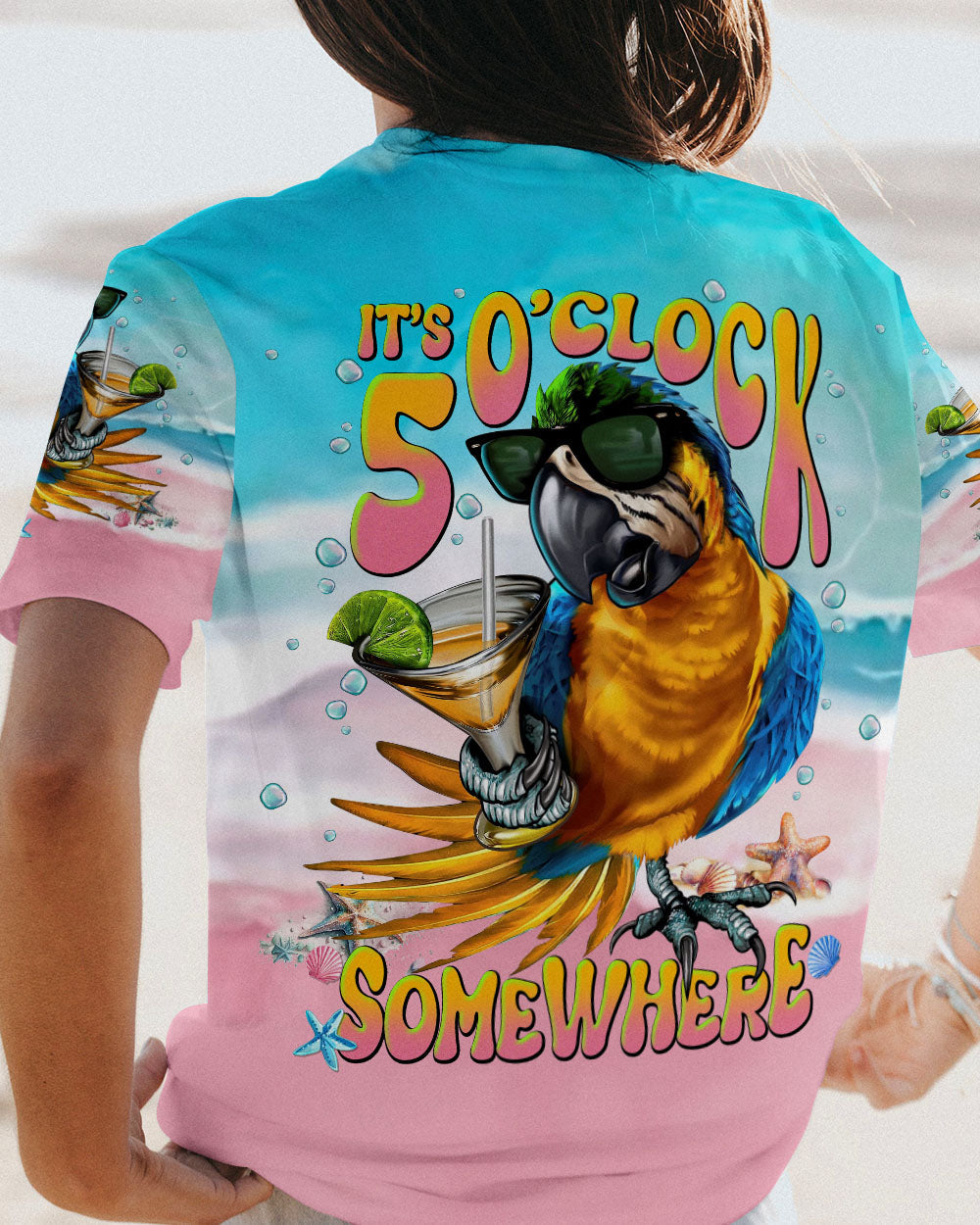 BLISSCORNERS IT'S 5 O'CLOCK SOMEWHERE PARROT ALL OVER PRINT