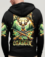 BLISSCORNERS NO BRAGGING UNTIL YOU'RE DRAGGING DEER HUNTING ALL OVER PRINT