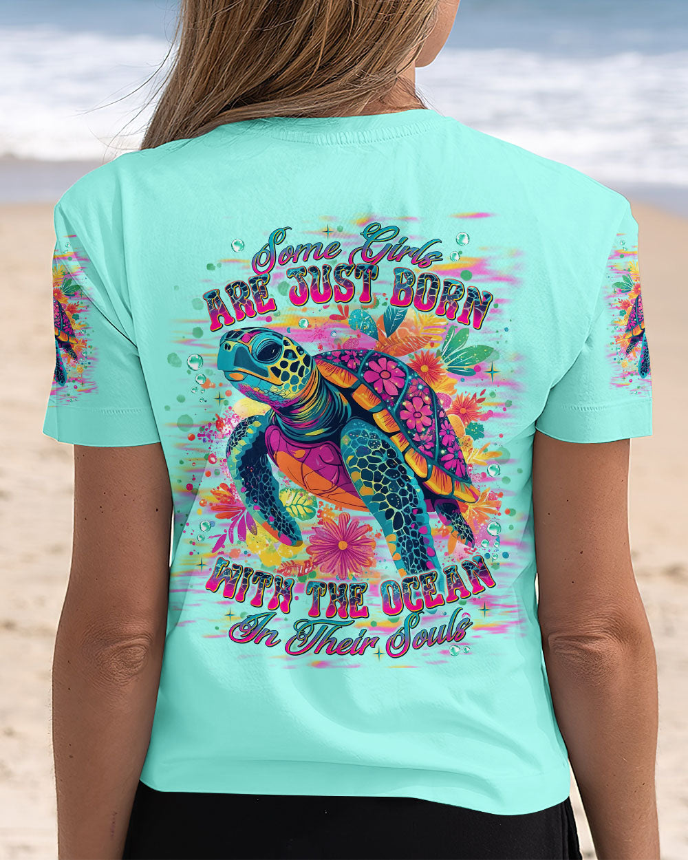 BLISSCORNERS SOME GIRLS ARE JUST BORN TURTLE ALL OVER PRINT