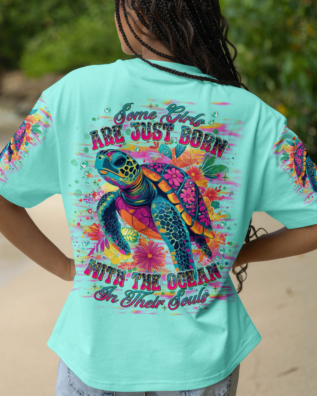 BLISSCORNERS SOME GIRLS ARE JUST BORN TURTLE ALL OVER PRINT