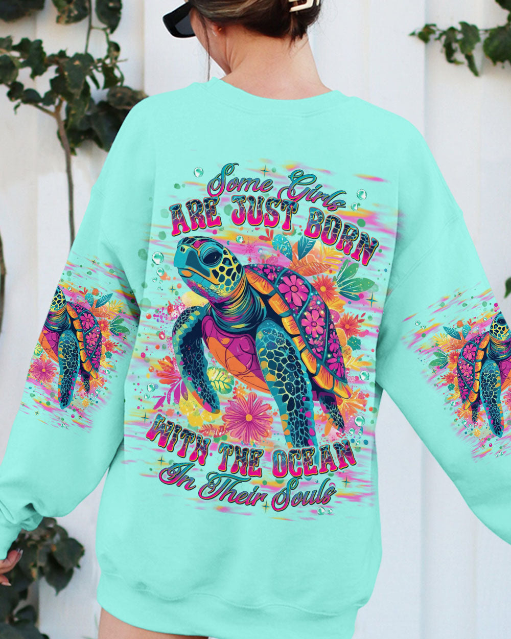BLISSCORNERS SOME GIRLS ARE JUST BORN TURTLE ALL OVER PRINT