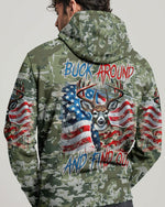 BLISSCORNERS BUCK AROUND AND FIND OUT DEER HUNTING ALL OVER PRINT