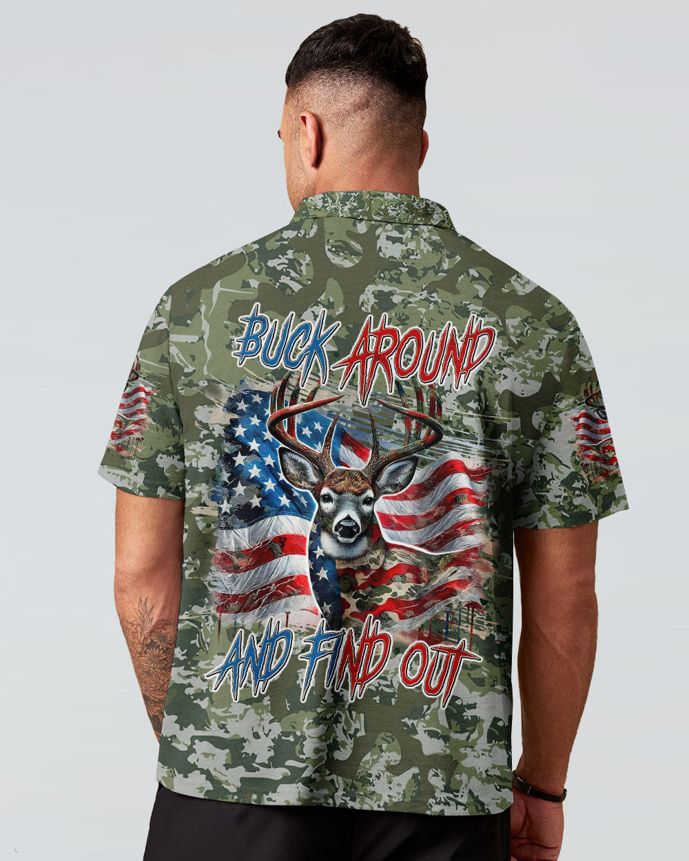 BLISSCORNERS BUCK AROUND AND FIND OUT DEER HUNTING ALL OVER PRINT