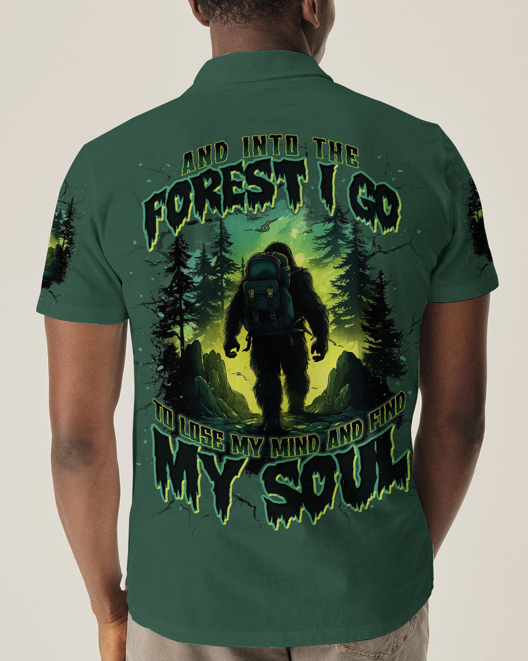 BLISSCORNERS AND INTO THE FOREST I GO BIGFOOT ALL OVER PRINT
