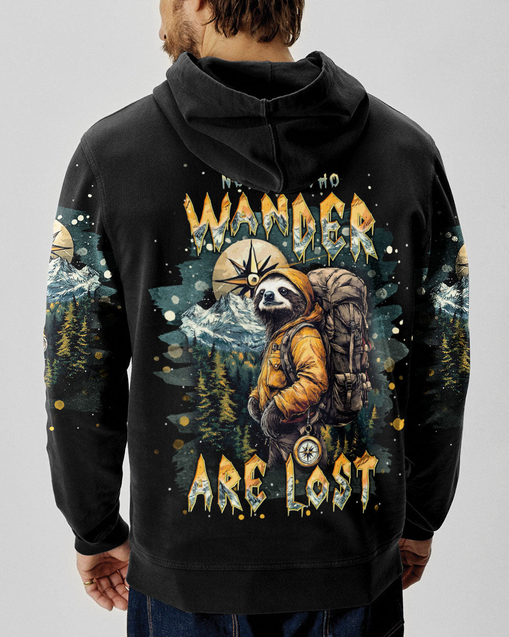 BLISSCORNERS NOT ALL WHO WANDER ARE LOST SLOTH ALL OVER PRINT