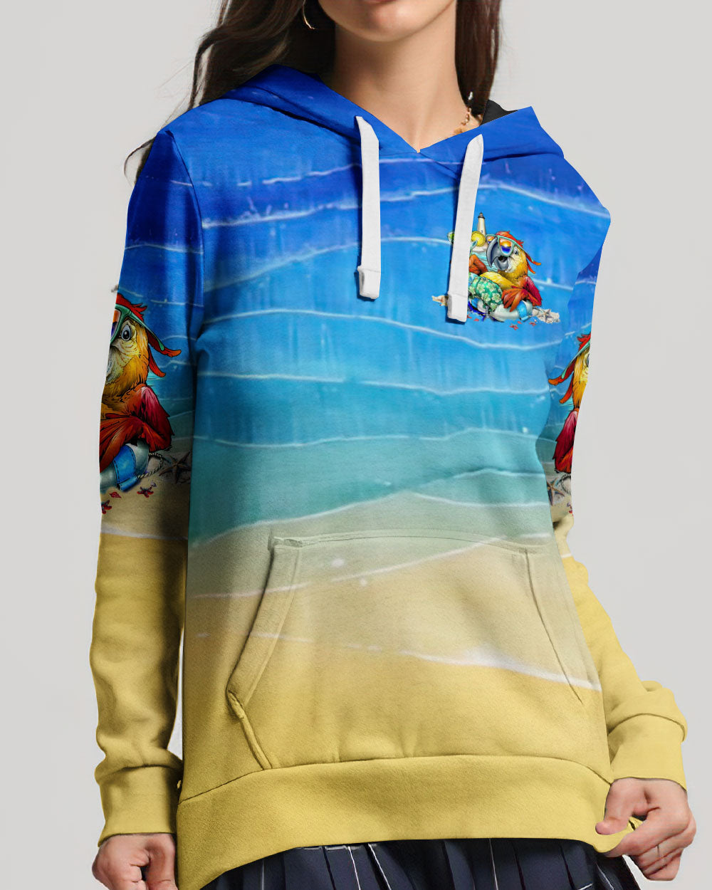 BLISSCORNERS FLOAT DRINK TAN REPEAT PARROT ALL OVER PRINT