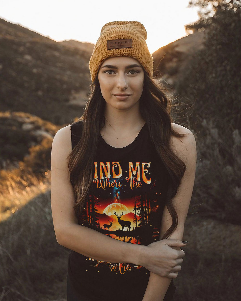 BLISSCORNERS FIND ME WHERE THE WILD THINGS ARE DEER HUNTING NATURE ALL OVER PRINT