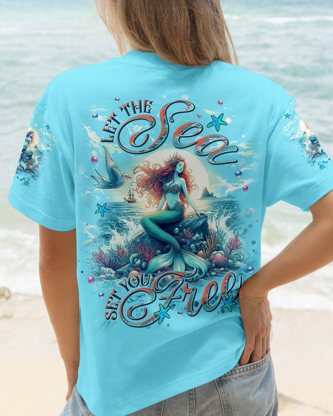 BLISSCORNERS LET THE SEA SET YOU FREE MERMAID ALL OVER PRINT