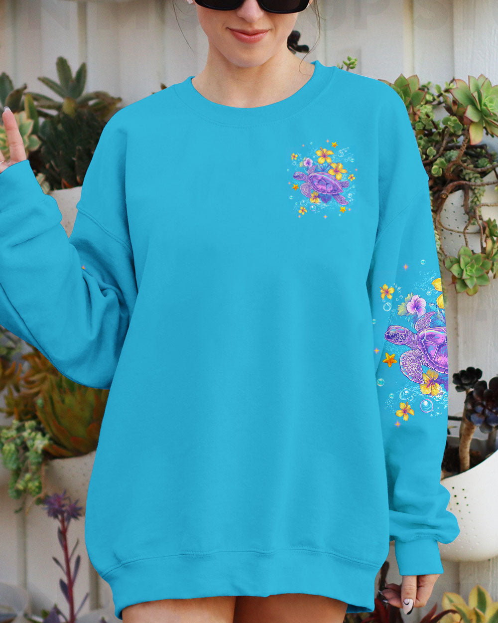 BLISSCORNERS OCEAN WISHES TURTLE KISSES ALL OVER PRINT