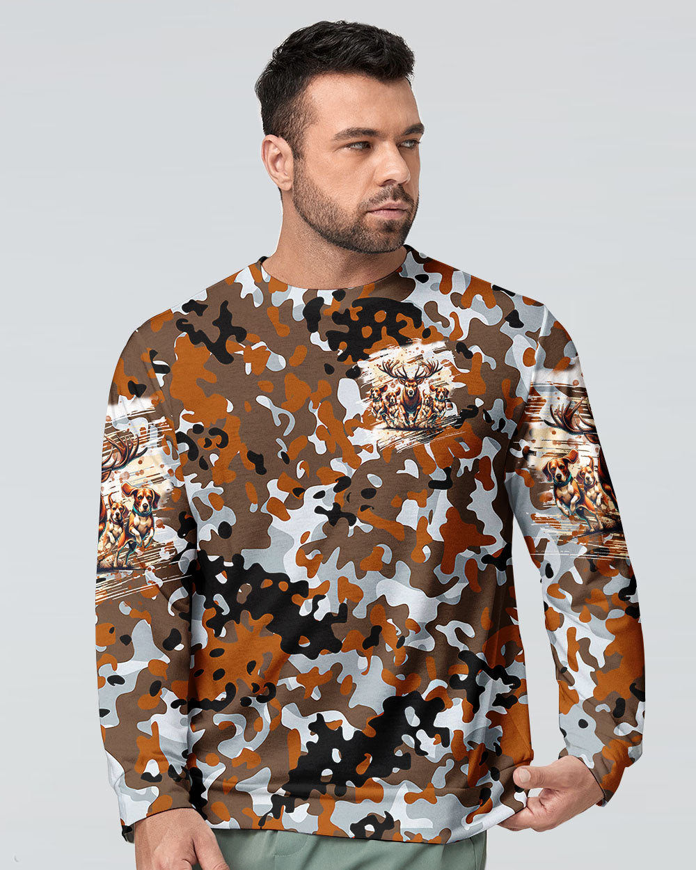 BLISSCORNERS TURN 'EM LOOSE HUNTING DEER FOXHOUND DOG ALL OVER PRINT