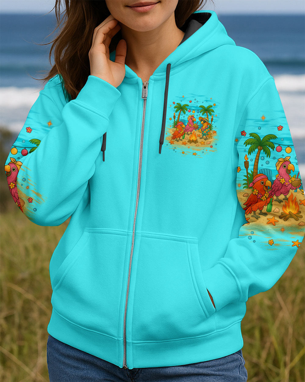 BLISSCORNERS BEACHES BOOZE BESTIES PARROT ALL OVER PRINT