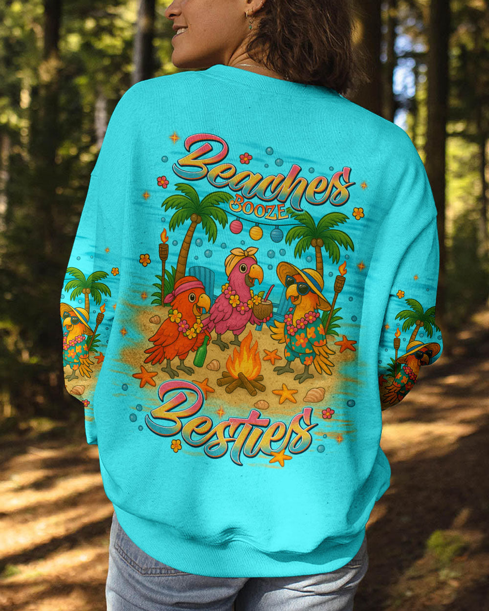 BLISSCORNERS BEACHES BOOZE BESTIES PARROT ALL OVER PRINT