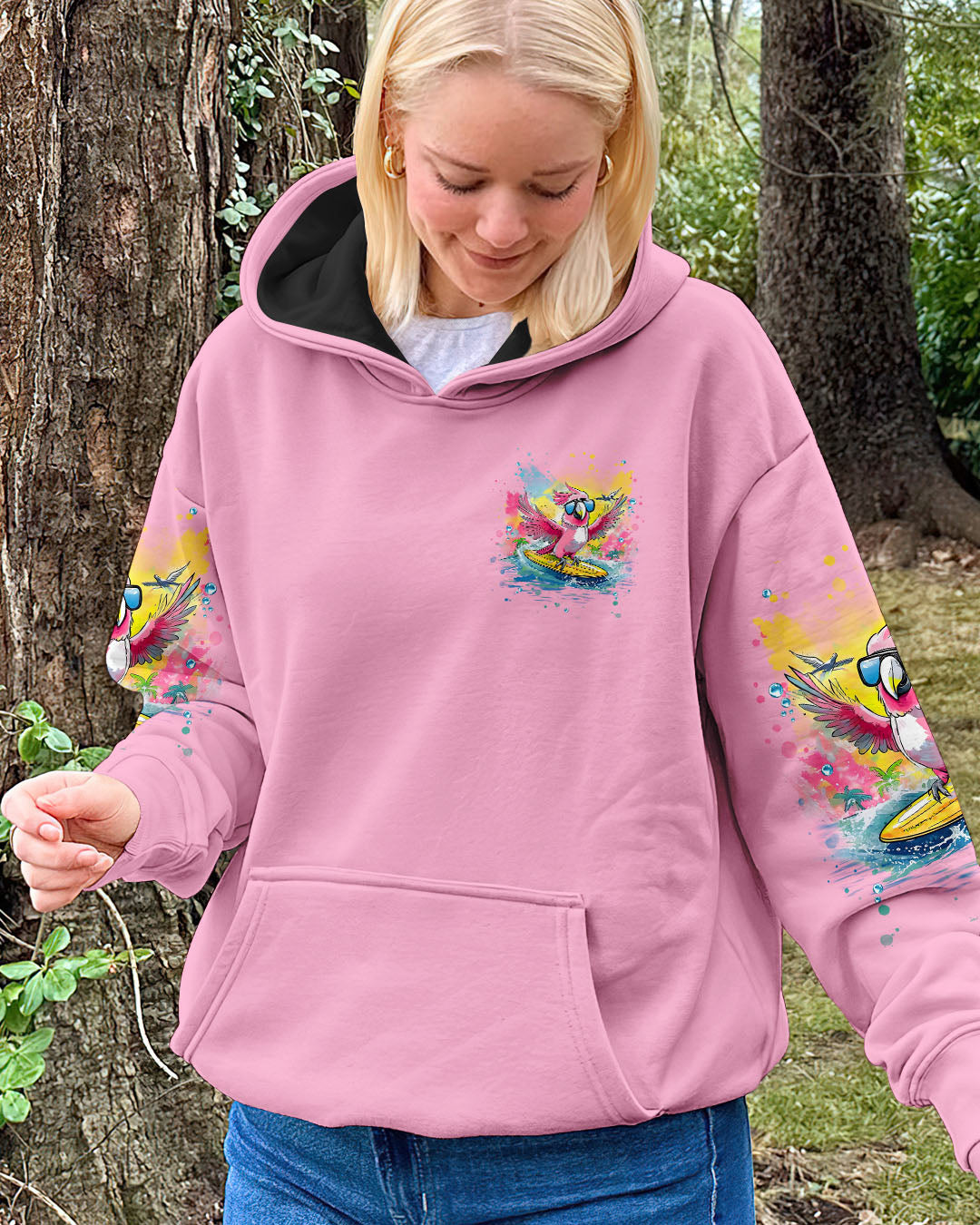 BLISSCORNERS SMELL THE SEA FEEL THE BREEZE PARROT ALL OVER PRINT
