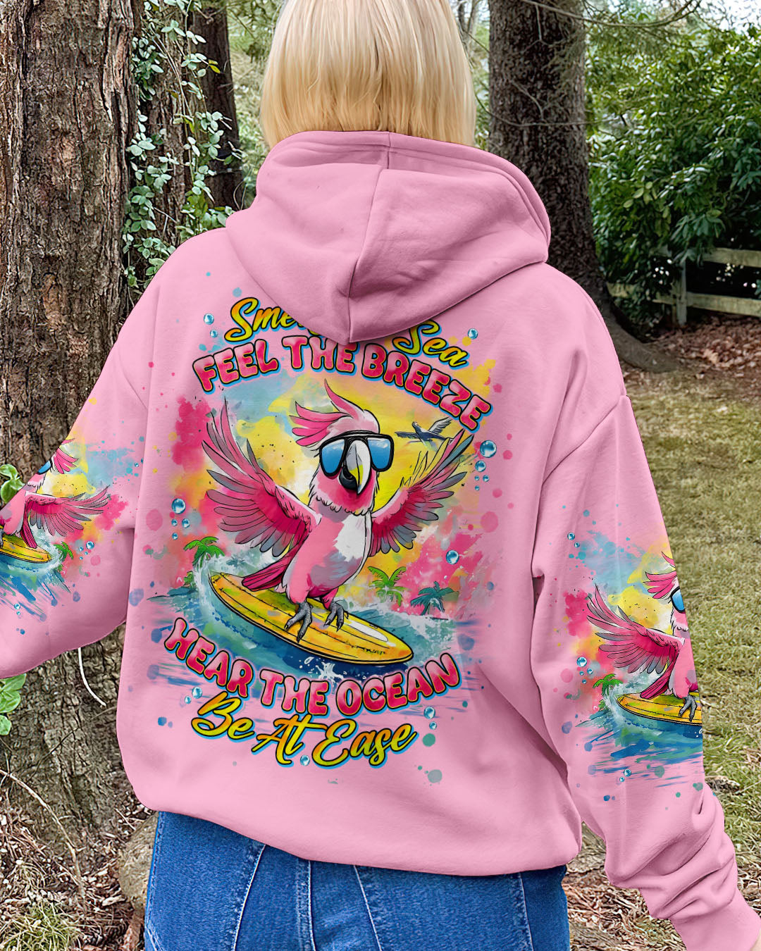 BLISSCORNERS SMELL THE SEA FEEL THE BREEZE PARROT ALL OVER PRINT