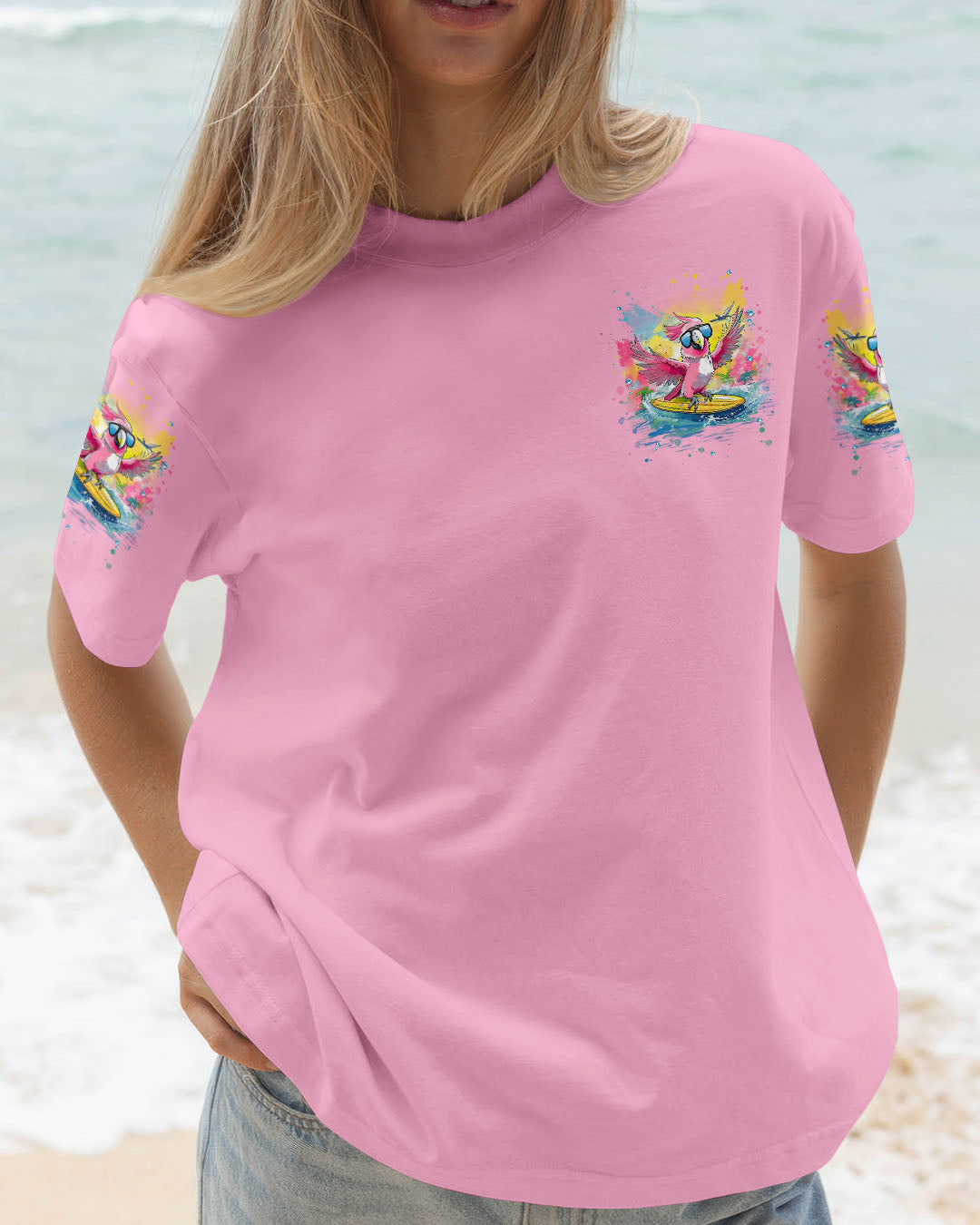 BLISSCORNERS SMELL THE SEA FEEL THE BREEZE PARROT ALL OVER PRINT