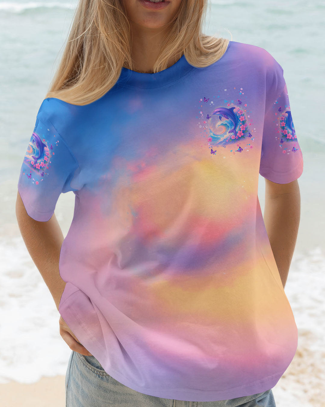 BLISSCORNERS THROUGH THE STORM DOLPHIN ALL OVER PRINT