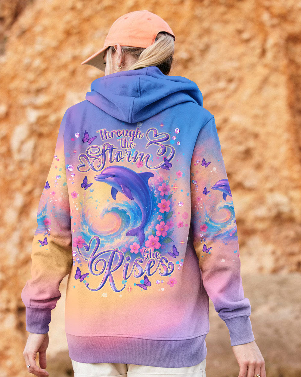 BLISSCORNERS THROUGH THE STORM DOLPHIN ALL OVER PRINT
