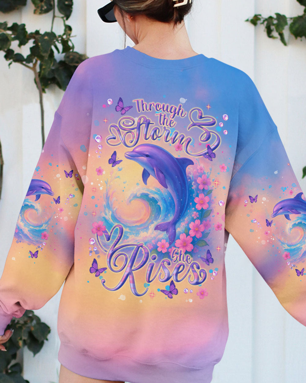 BLISSCORNERS THROUGH THE STORM DOLPHIN ALL OVER PRINT