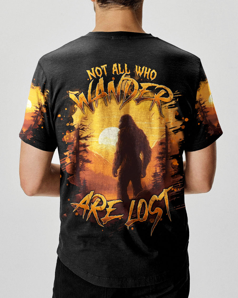 BLISSCORNERS NOT ALL WHO WANDER ARE LOST BIGFOOT ALL OVER PRINT