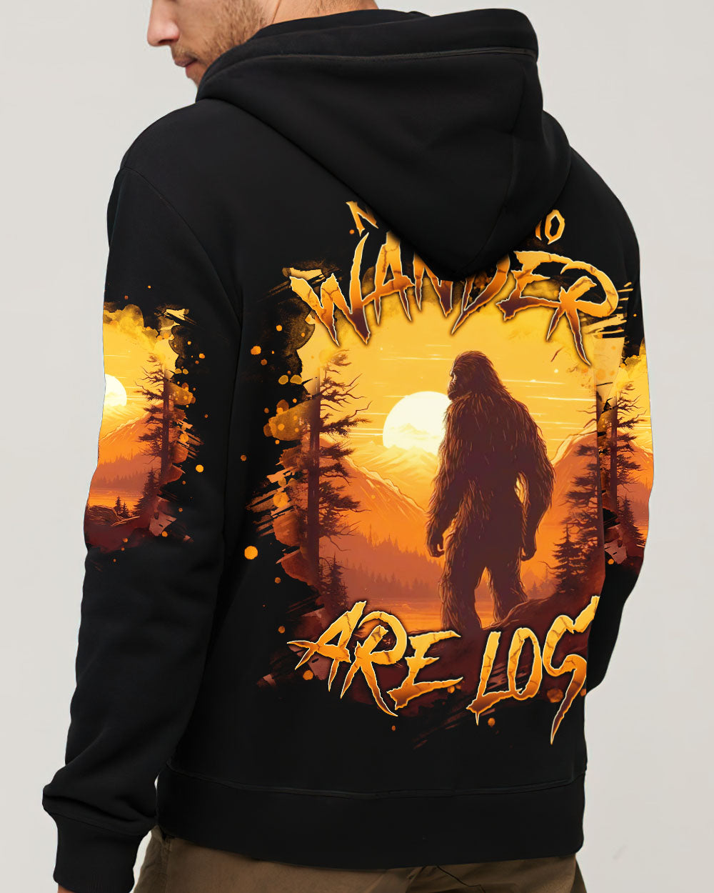 BLISSCORNERS NOT ALL WHO WANDER ARE LOST BIGFOOT ALL OVER PRINT