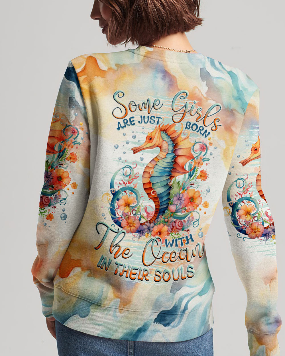 BLISSCORNERS SOME GIRLS ARE JUST BORN SEAHORSE ALL OVER PRINT
