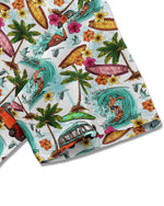BLISSCORNERS CAMPING BUS SURF PALM TREES SEAMLESS HAWAIIAN SHIRT