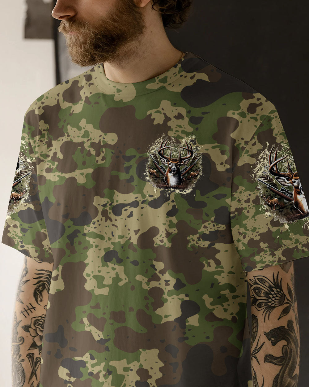 BLISSCORNERS NO BRAGGING UNTIL YOU'RE DRAGGING HUNTING ALL OVER PRINT