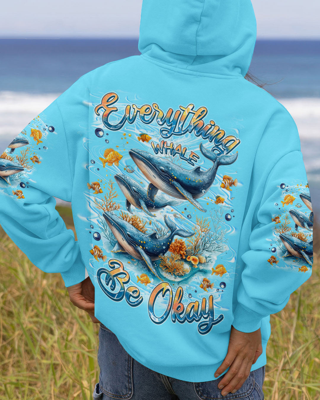BLISSCORNERS EVERYTHING WHALE BE OKAY ALL OVER PRINT