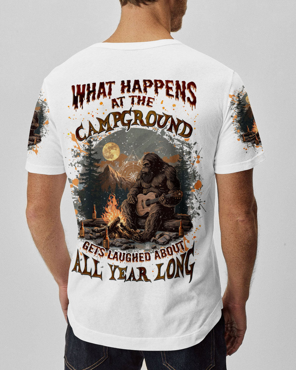 BLISSCORNERS WHAT HAPPENS AT THE CAMPGROUND BIGFOOT ALL OVER PRINT