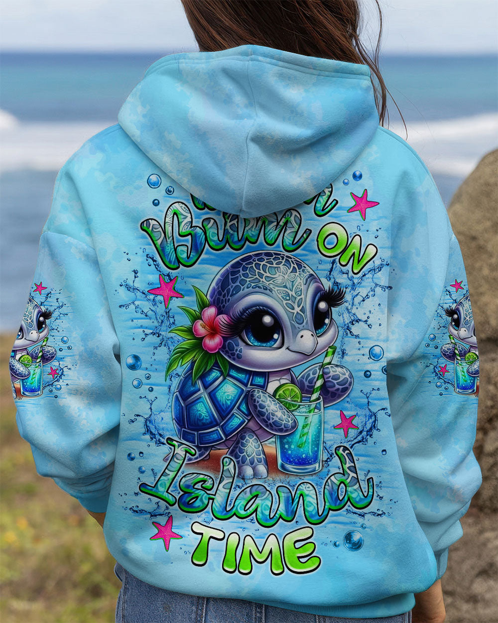 BLISSCORNERS BEACH BUM ON ISLAND TIME TURTLE ALL OVER PRINT