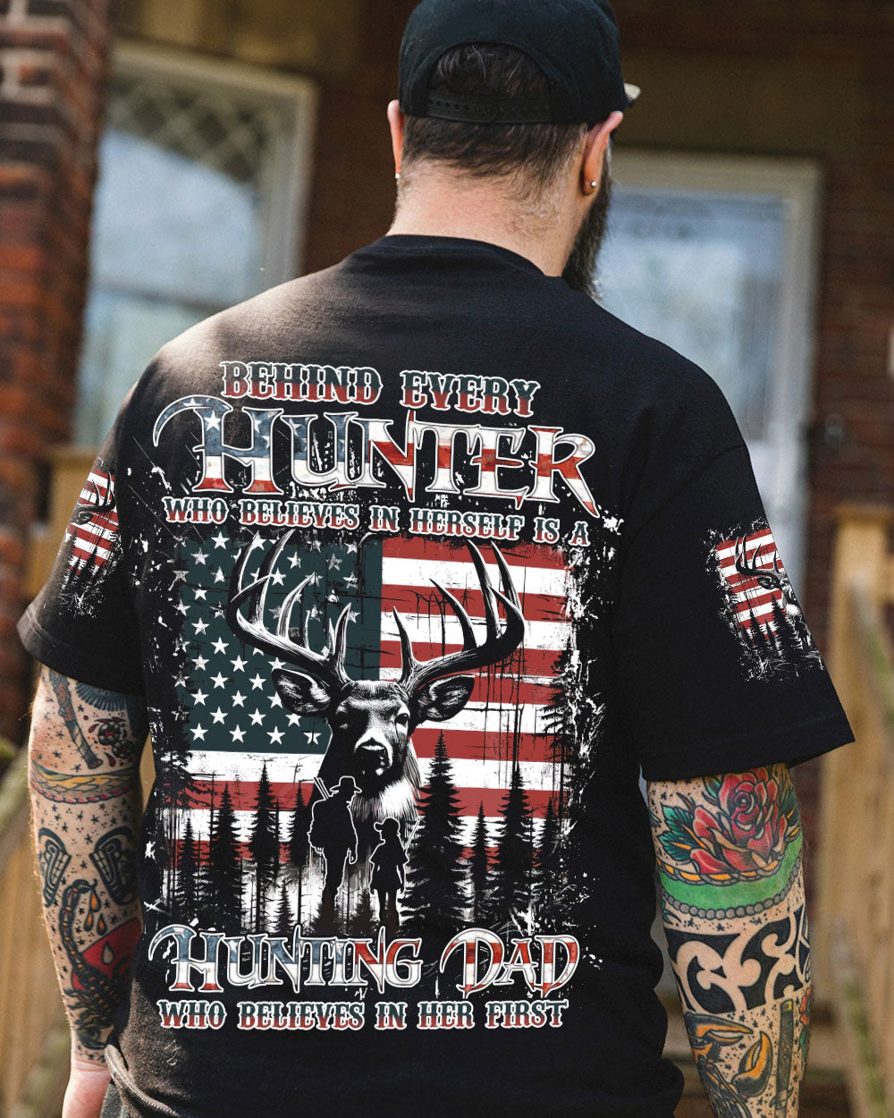 BLISSCORNERS BEHIND EVERY HUNTER HUNTING DEER ALL OVER PRINT