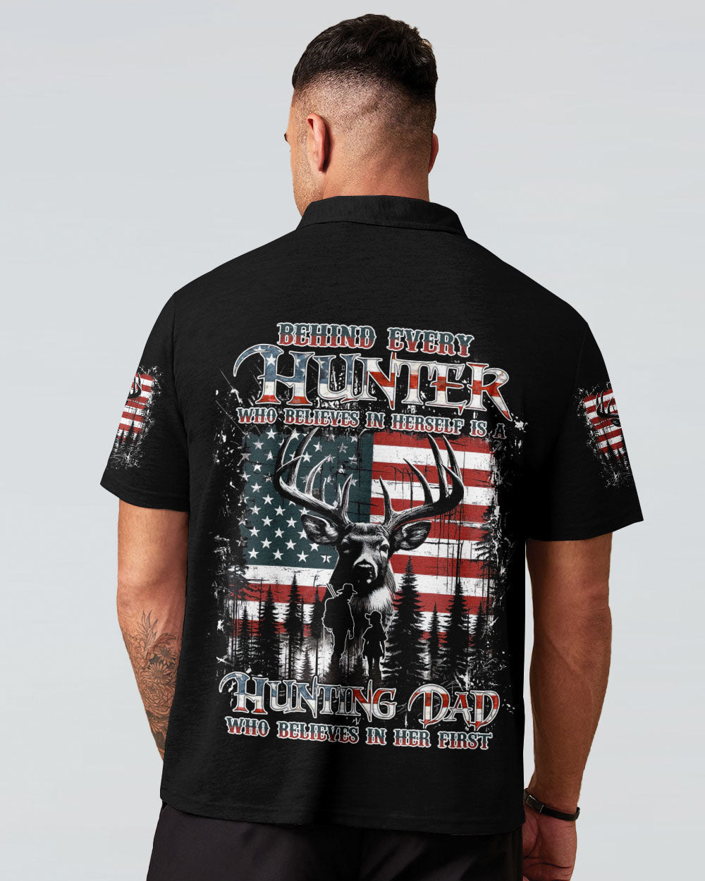 BLISSCORNERS BEHIND EVERY HUNTER HUNTING DEER ALL OVER PRINT