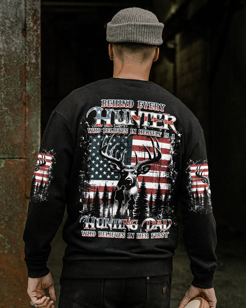 BLISSCORNERS BEHIND EVERY HUNTER HUNTING DEER ALL OVER PRINT