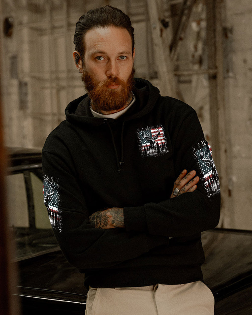 BLISSCORNERS BEHIND EVERY HUNTER HUNTING DEER ALL OVER PRINT