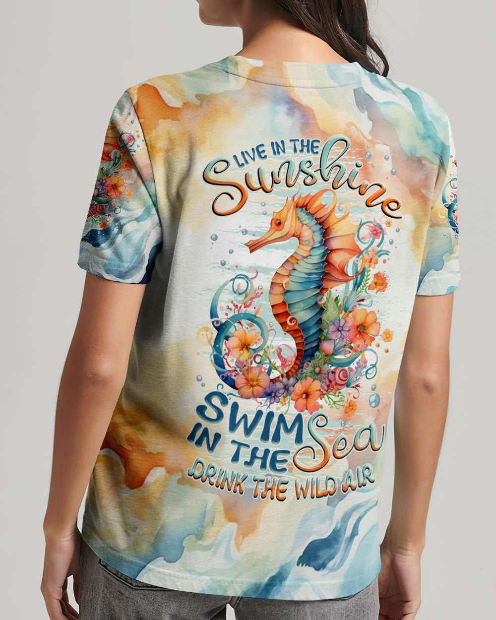 BLISSCORNERS LIVE IN THE SUNSHINE SEAHORSE ALL OVER PRINT