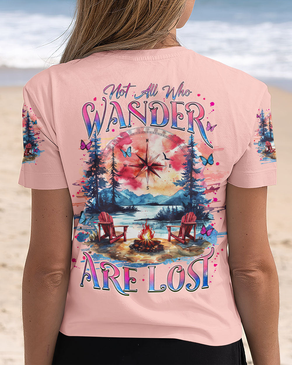 BLISSCORNERS NOT ALL WHO WANDER ARE LOST COMPASS ALL OVER PRINT