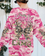 BLISSCORNERS PRETTY IN PINK HUNTING DEER ALL OVER PRINT