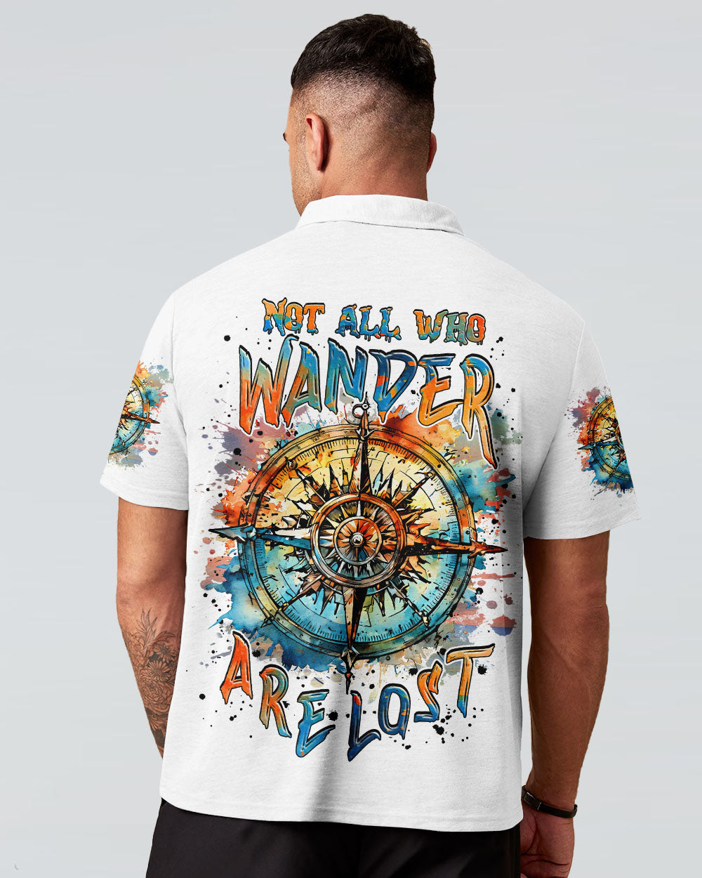 BLISSCORNERS NOT ALL WHO WANDER ARE LOST COMPASS ALL OVER PRINT