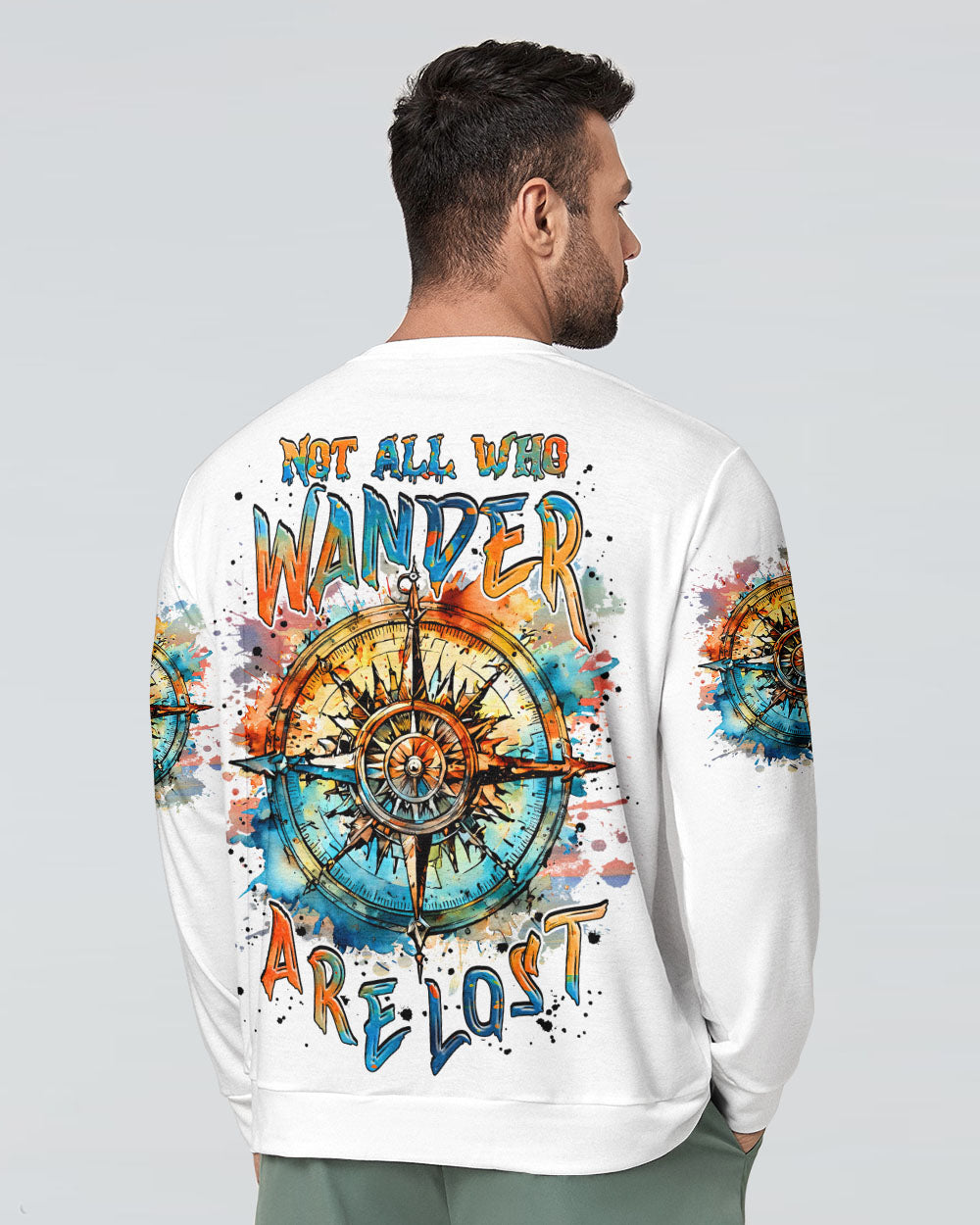 BLISSCORNERS NOT ALL WHO WANDER ARE LOST COMPASS ALL OVER PRINT