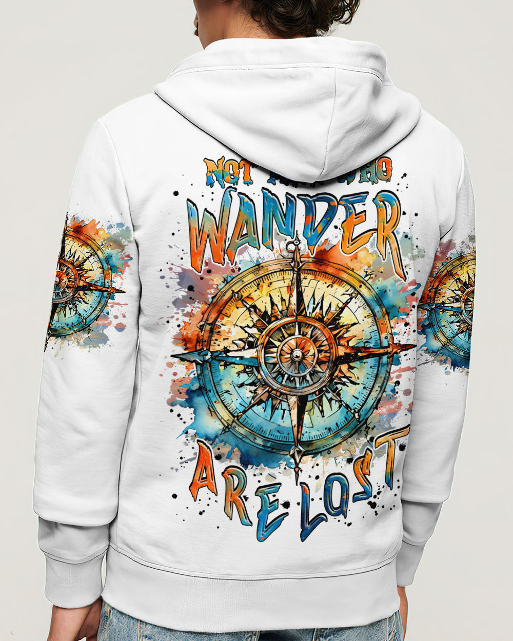 BLISSCORNERS NOT ALL WHO WANDER ARE LOST COMPASS ALL OVER PRINT