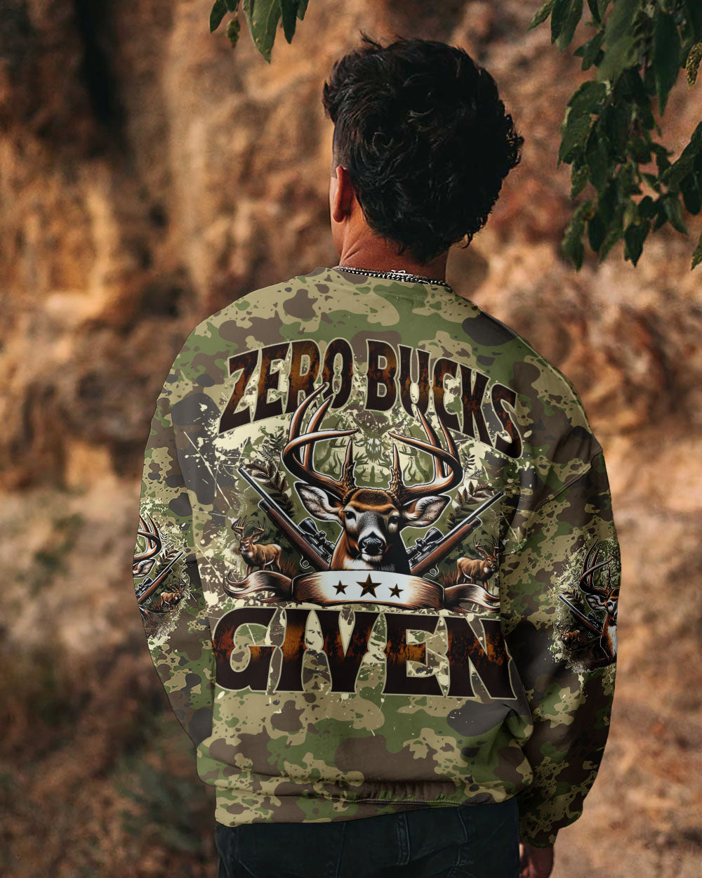 BLISSCORNERS ZERO BUCKS GIVEN HUNTING DEER ALL OVER PRINT