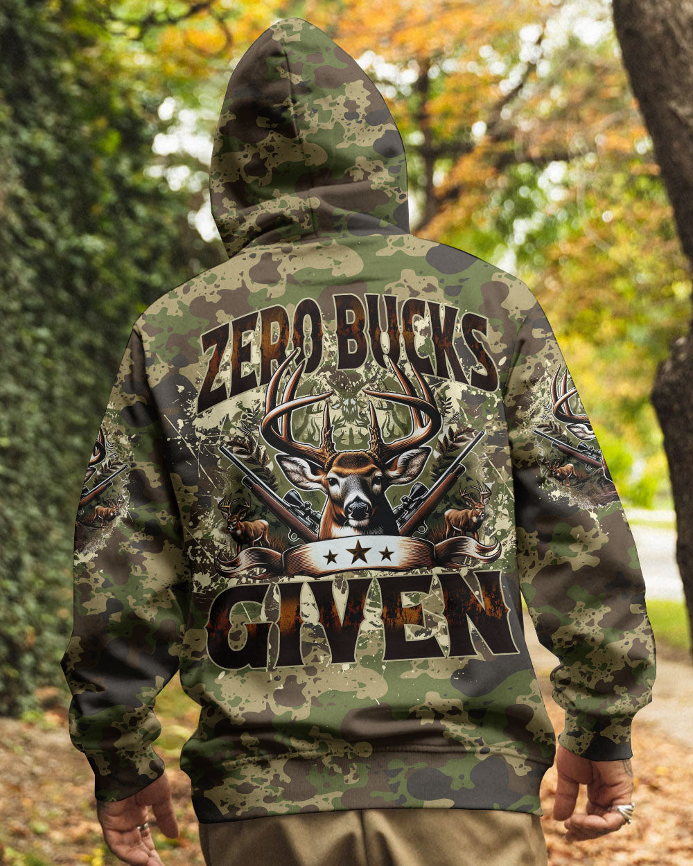 BLISSCORNERS ZERO BUCKS GIVEN HUNTING DEER ALL OVER PRINT