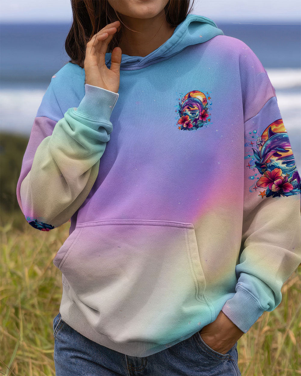 BLISSCORNERS OCEAN WISHES DOLPHIN KISSES ALL OVER PRINT