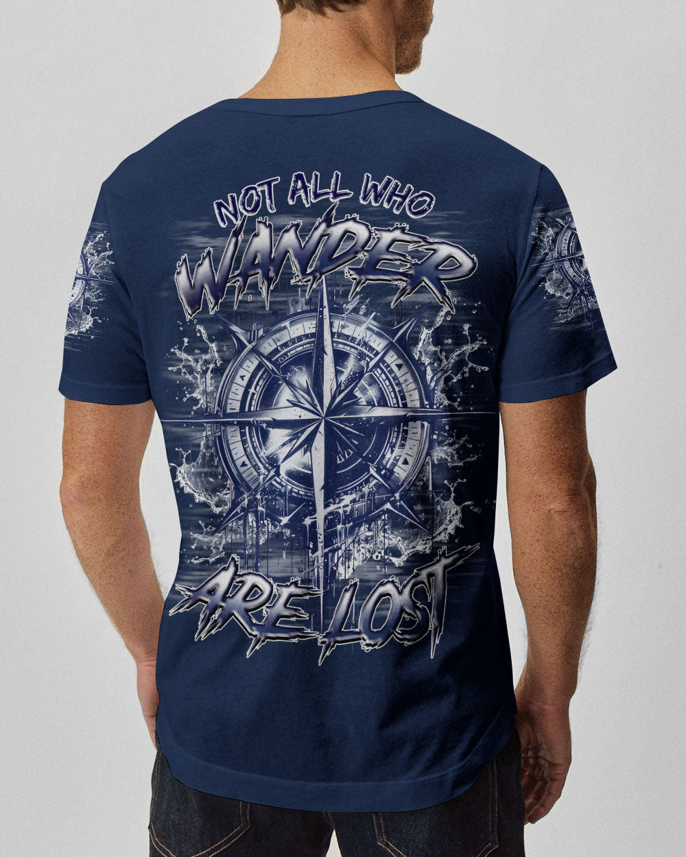 BLISSCORNERS NOT ALL WHO WANDER ARE LOST COMPASS ALL OVER PRINT