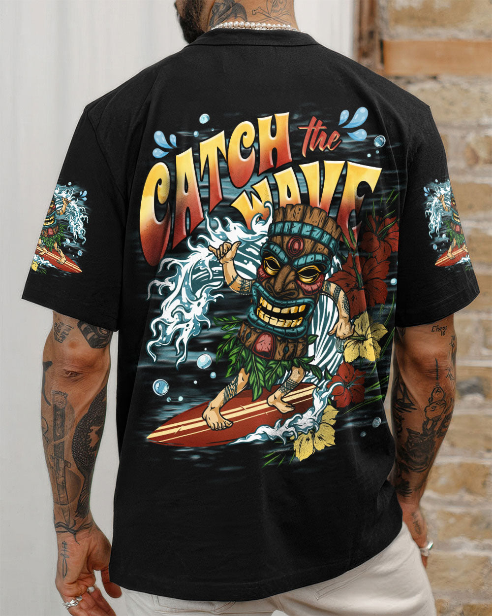 BLISSCORNERS CATCH THE WAVES TIKI ALL OVER PRINT