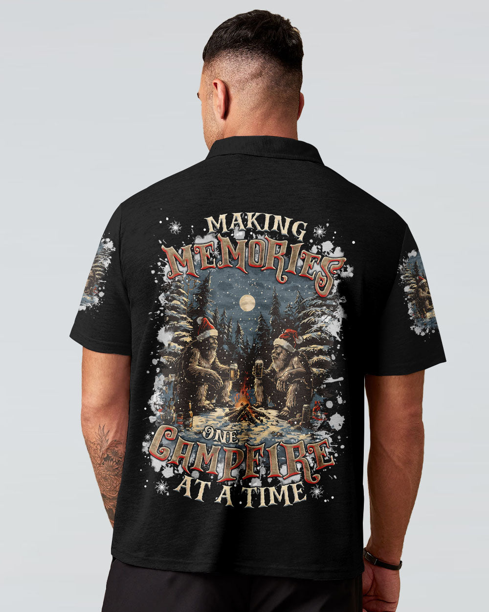 BLISSCORNERS MAKING MEMORIES ONE CAMPFIRE AT A TIME BIGFOOT CHRISTMAS ALL OVER PRINT